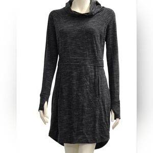 Athleta Grey Heather Knit Hooded Dress
